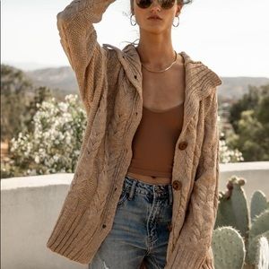 Bohme Cable-Knit Button Down Cardigan